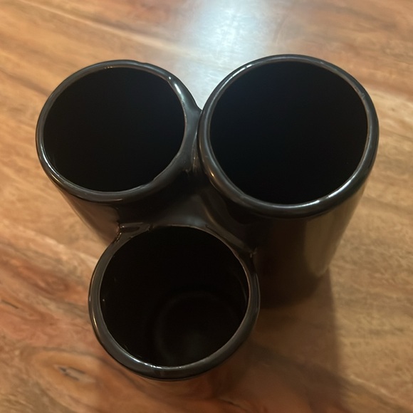 ⚠️ Black ceramic vase (smokestack style) waterlily bamboo vase - Picture 3 of 4